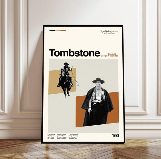 Tombstone Movie Poster: Mid-Century Modern Minimalist Art Print