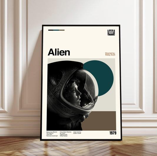 Alien Poster - Movie Poster - Midcentury Modern Art - Minimalist Print - Retro Poster - Vintage Print Art - Wall Art - Gifts for him