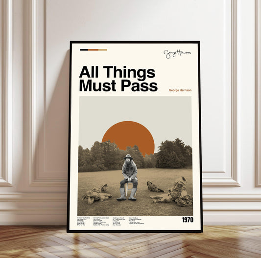 All Things Must Pass Poster: Mid-Century Modern Music Art Print