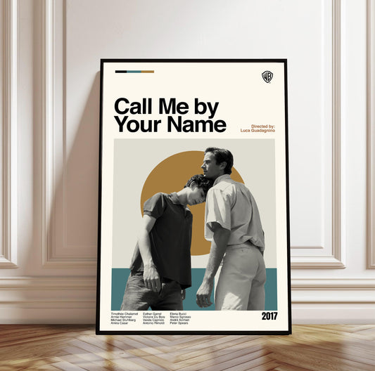 Call Me by Your Name Movie Poster: Mid-Century Modern Minimalist Art Print
