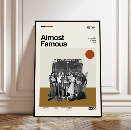 Almost Famous Poster - Movie Poster - Midcentury Modern Art - Minimalist Print - Retro Poster - Vintage Print Art - Wall Art - Gifts for him