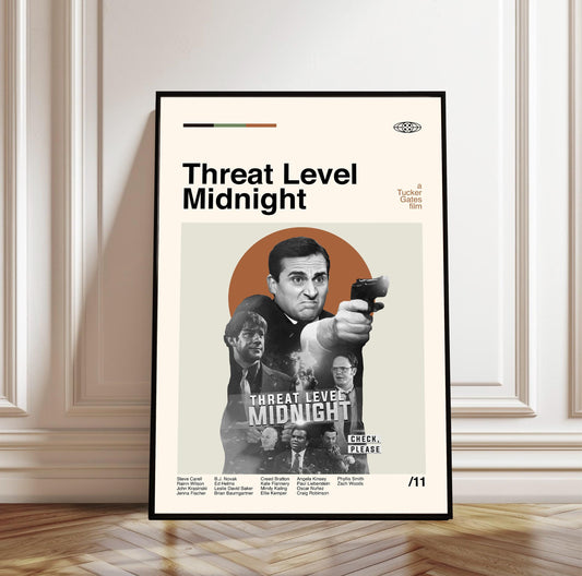 Threat Level Midnight Poster: Minimalist Mid-Century Modern Art Print
