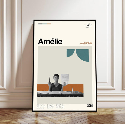 Amelie Movie Poster: Mid-Century Modern Minimalist Art Print