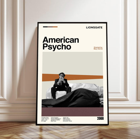 American Psycho Poster - Midcentury Modern Minimalist Movie Print