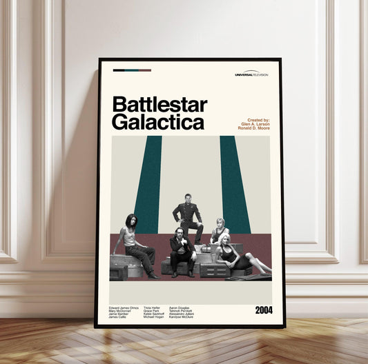 Battlestar Galactica Poster – Mid-Century Modern TV Series Print