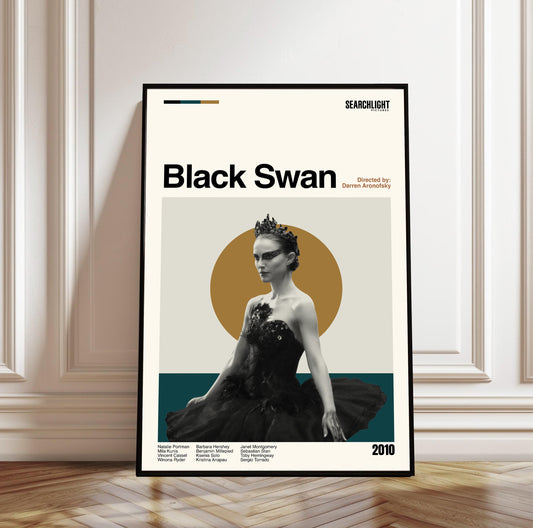 Black Swan Movie Poster - Mid-Century Modern Minimalist Print