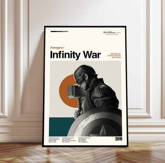 Avengers: Infinity War Poster, Mid-Century Modern Movie Art
