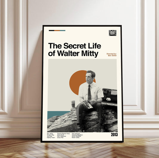 The Secret Life of Walter Mitty Poster - Movie Poster - Midcentury Modern Art - Minimalist Print - Retro Poster - Vintage Print - Wall Art